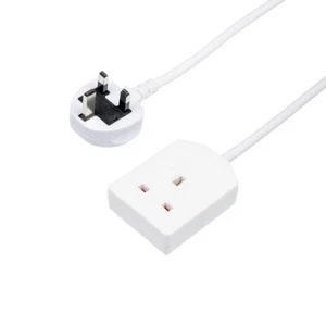 1 Way Mains Extension Lead Single Gang Socket Power 20M Metre Cable 13A White - Picture 1 of 4