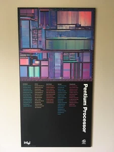 Intel Pentium CPU Promotional Poster 1993 Vintage Computer Rare Collectors Item - Afbeelding 1 van 4