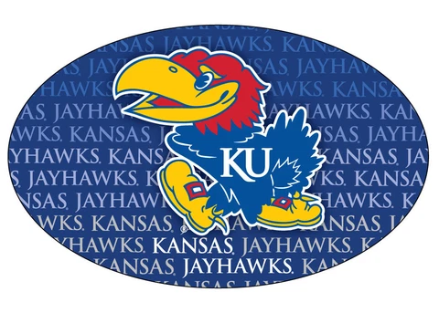 KANSAS REPEAT PRINT OVAL MAGNET-KANSAS JAYHAWKS CAR MAGNET-NEW FOR 2016! Cover