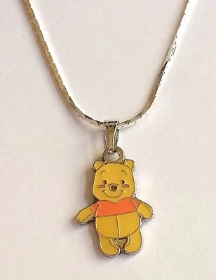 Collar de Plata Winnie The Pooh 18" Colgante Esmalte Dibujos Animados Disney Chapado EE. UU. Foto 1 de 4