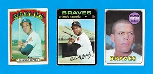 ORLANDO CEPEDA Atlanta Braves 3-card Lot - Topps 1969, 1971, 1972 - HOF - Picture 1 of 4