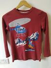 Fat Face Boys helicopter Long sleeved T-shirt Top Red 8-9 years Snow boarder
