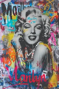 MARILYN MONROE BANKSY GRAFFITI ART CANVAS PRINT 16"X20" READY TO HANG T28 - Picture 1 of 7