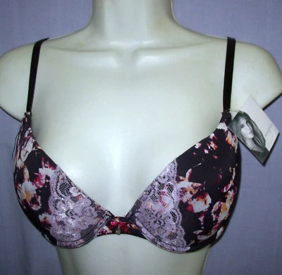 Sujetador push-up 34C JACLYN SMITH Devi encaje lavanda negro floral envío gratuito 34C Foto 1 de 4