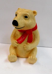 COCA--COLA POLAR BEAR PIGGY BANK, 8" TALL, THE SNACK FACTORY - Picture 1 of 5