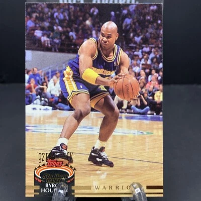 1992-93 Topps Stadium Club Byron Houston #350 Rookie RC￼ Golden State Warriors - Image 1 of 2