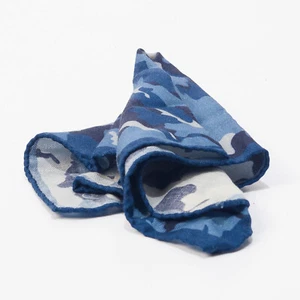ETON Pocket Square Blue Camo Print Handkerchief Menswear Classic - Picture 1 of 4