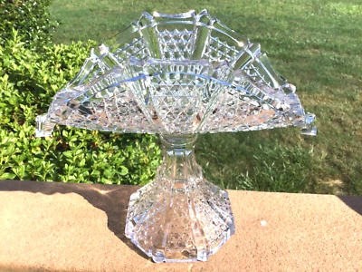 EAPG Banana Stand Button Panel Duncan Glass 1900 Fancy Unusual Victorian Glass - Image 1 of 4