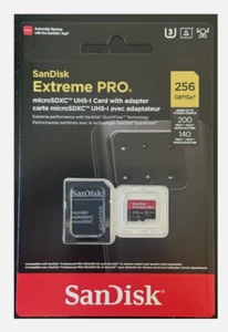 SanDisk Exreme Pro Lexar Silver plus Micro SD Card 256GB adapter - Picture 1 of 4