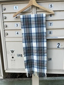 James Pringle Weavers Scarf. Blue Dress Stewart. 100% Wool. Made in Scotland - Picture 1 of 3