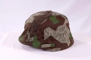 WW2 GERMAN HELMET M34 M42 SPLINTER PATTERN CAMOUFLAGE CANVAS FIELD COVER - Picture 1 of 3