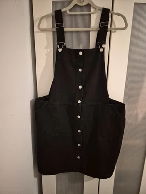 Women's Black Pinafore Dress Size 18 Very Good Condition - Image 1 of 4