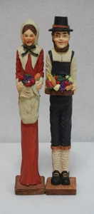 Windsor Collection Pilgrim Couple Red Dress Resin Thanksgiving Harvest Fall - Picture 1 of 3