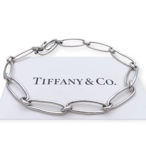 Rare Tiffany Co. Vintage Ellipse Silver Bracelet Sv925 Oval Link Yo516B - Picture 1 of 5