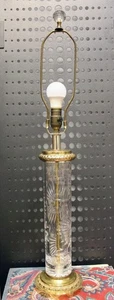 Dresden Signed Fine Cut Crystal and Solid Brass Extra Large Table Lamp - Mint! - Picture 1 of 11
