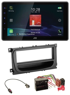 JVC DAB MP3 Bluetooth USB Autoradio für Ford Mondeo S-Max 07-14 Ablagefach schwa - Bild 1 von 4