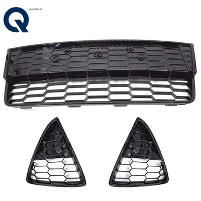 LABLT Front Bumper Lower Grille Honeycomb 3pcs Black For Ford Focus 2012-2014 - Image 1 of 4