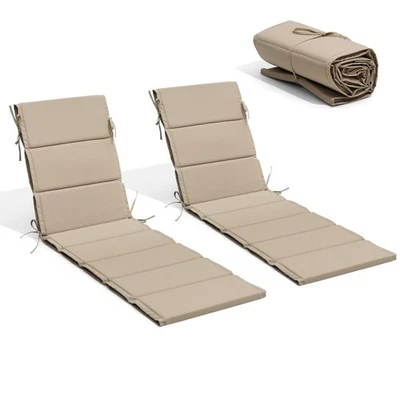 Chaise Lounge Cushion Outdoor Set of 2 80''Lx26''W, Waterproof Foldable Patio... - Image 1 of 4