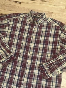 Roundtree & Yorke Casuals Men’s Red Plaid Button Down Shirt 2XT - Picture 1 of 4
