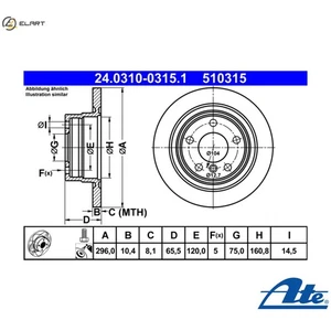 2x BRAKE DISC 24.0310-0315.1 FOR BMW N46B20CB/B/C/BD/A/CC/E/CD N43B20A N47D20 - Picture 1 of 10