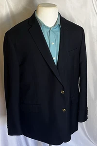 Stafford Navy 100% Wolle 2 Goldknöpfe Classic Fit Sport Mantel Jacke Gr. 50 L - Bild 1 von 14