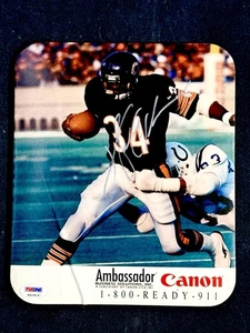 Walter Payton Signed 1986 Cannon Mouse Pad 1 of 1 PSA Certified - Picture 1 of 2
