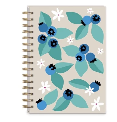 Punch Studio Kelly Green Fruit Market Blueberry Spiral Journal 250 Pages NEW - Image 1 of 2