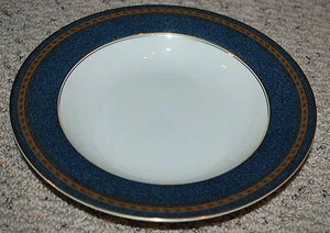 Mikasa Grande Ivory Imperial Lapis Blue Gold Trim 8.5" Rim Soup Bowl Dinnerware - Picture 1 of 3
