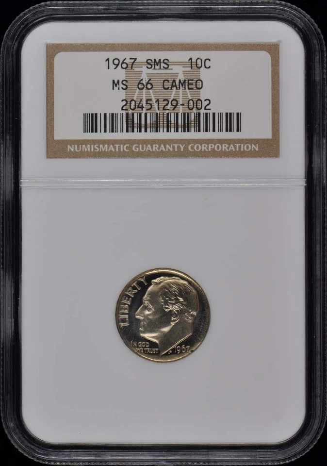 1967 SMS Roosevelt Dime 10C NGC MS66CAM - Image 1 of 2
