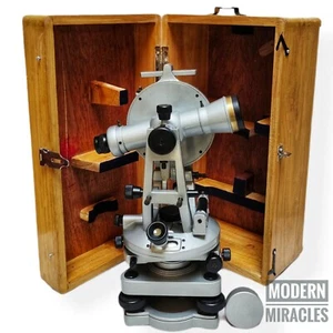 Brass Theodolite 20 Seconds With Wood Box Transit Alidade Surveying Instrument - Picture 1 of 12