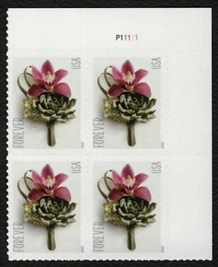 #5457 Boutonniere, Plate Block [P11111 UR] Mint **ANY 5=FREE SHIPPING** - Picture 1 of 1