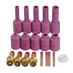 WP 17 18 26 TIG Welding Torch Long Gas Lens Collet Body 45V26 Alumina Cups 19pcs - Picture 1 of 7