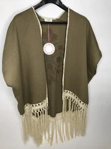 Cárdigan para mujer con cortina UMGEE chal bordado con flecos •talla S/M *nuevo con etiquetas - Imagen 1 de 11