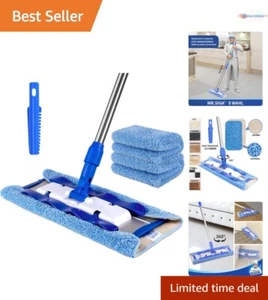 Microfiber Mop Telescopic Handle 15" Wide 3 Refills for Floor Cleaning - Picture 1 of 8