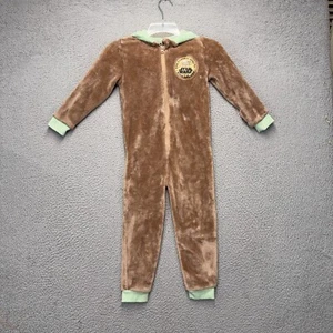 Star Wars The Mandalorian Grogu Baby Yoda Youth 5/6 Hooded One Piece Pajama - Picture 1 of 10