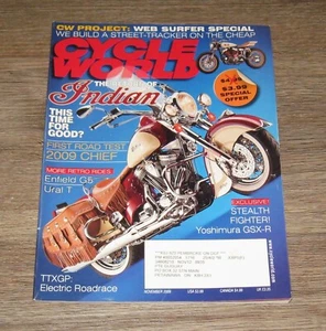 Cycle World magazine November 2009 Motorcycle INDIAN Chief - Picture 1 of 1