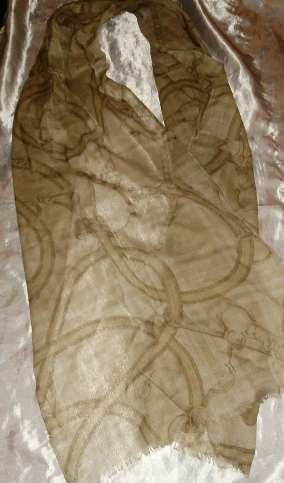 BUFANDA RALPH LAUREN 100% LANA BEIGE Foto 1 de 4