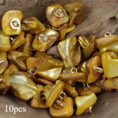10pcs Natural Shell Shank Button Irregular Garment DIY Sewing Craft 16-23mm - Image 1 of 4