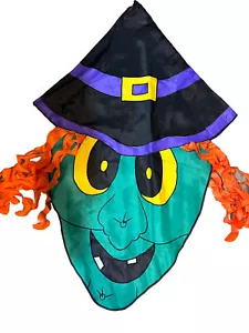 Vintage Witch Face House Flag Halloween M1 - Picture 1 of 2