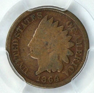 1864 Major Die Crack Across Full Obverse PCGS G04 Error Indian Head Bronze Cent - Picture 1 of 5