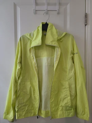 CHAQUETA CORTAVIENTOS COLOMBIA Amarillo Brillante Nylon Abrigo Senderismo Trail Para Mujer M Foto 1 de 3