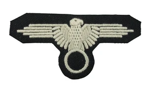 Águila manga Wehrmacht blanco sobre negro bordado recreación - Imagen 1 de 1