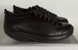MBT Mujer Low Trainers Batini con cordones TALLA 37/6-6,5 Negro Café Cuero Napa - Imagen 1 de 7