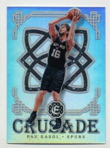 2016-17 Panini Excalibur PAU GASOL Rare SILVER CRUSADE REFRACTOR #60 Spurs HOF
