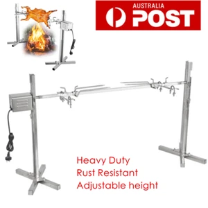 Electric Rotisserie Grill Kit Spit Roaster Spit Rod BBQ Grill Adjustable Height - Picture 1 of 13