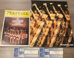 Programa de recuerdos de teatro A Chorus Line @Shubert, lista de jugadas, 2 talones de boletos 23/1/82 - Imagen 1 de 1