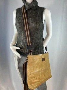 Dolce & Gabbana Tan Leather Stitch Pattern Convertible Messenger Bag - Picture 1 of 11