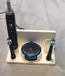Stand Halterung Passend Für Oral B IO 10 Doppelset weiß mittig - Bild 1 von 4