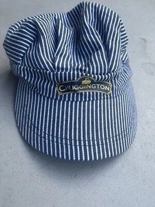 Chuggington Juvenil Tren Conductor Sombrero Gorra Ingeniero Ferrocarril Azul Blanco Rayas - Imagen 1 de 5