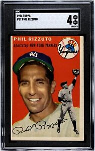 1954 Topps PHIL RIZZUTO Yankees #17 SGC 4 VG/EX Condition!